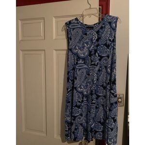 Blue paisley dress size xl